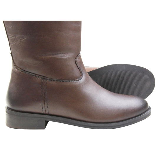 Womens Ivory Castle Leather Brown Boot | Memory Foam - Footwear Studio