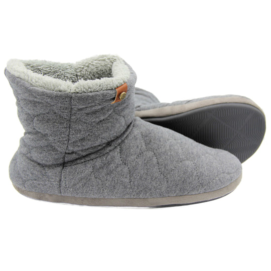 Mens Warm Slippers | Faux Fur Lined Cosy Ankle Boot Slipper