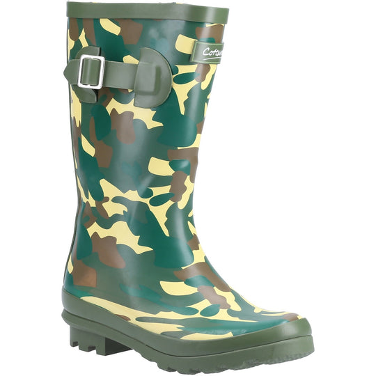 Boys Wellies Cotswold Innsworth Childrens Wellington Boots - Green Army Camouflage