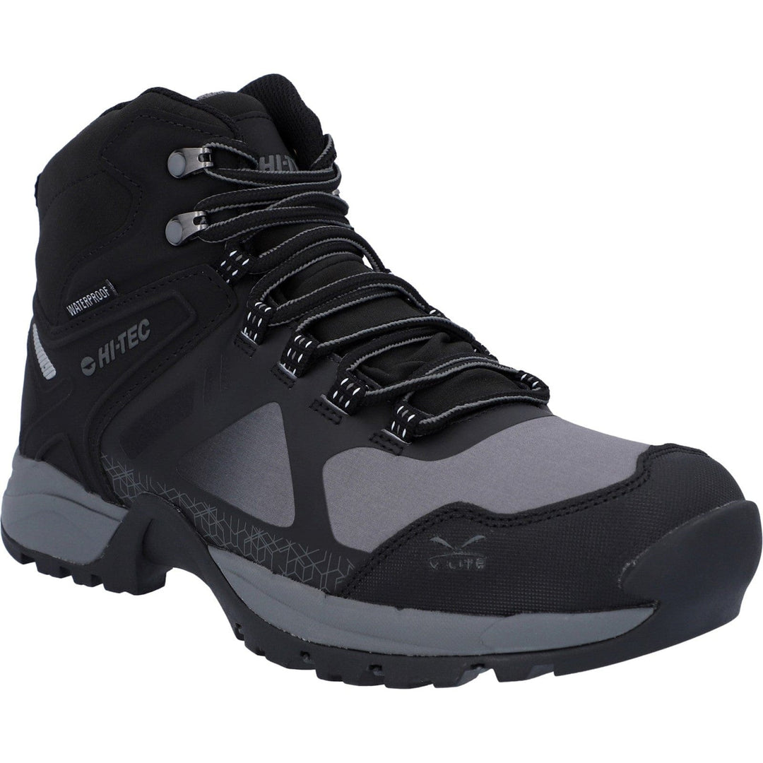 Mens Lightweight Hiking Boots Hi-Tec V-Lite Psych - Black & Grey