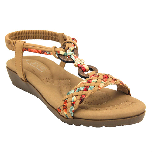 Boho Padded Tan Sandals