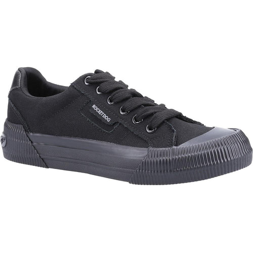 All Black Platform Trainers - Womens Cheery Canvas Pumps