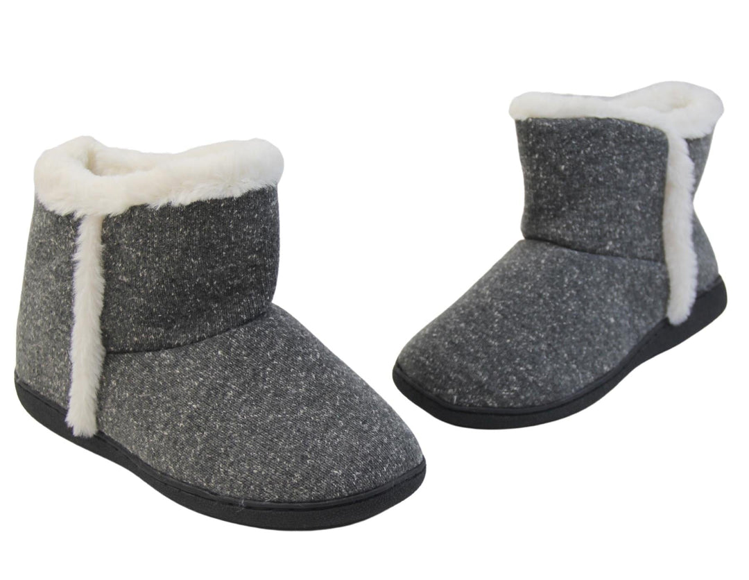 Womens Slippers Black | Faux Fur Lining Slipper Boot - Footwear Studio