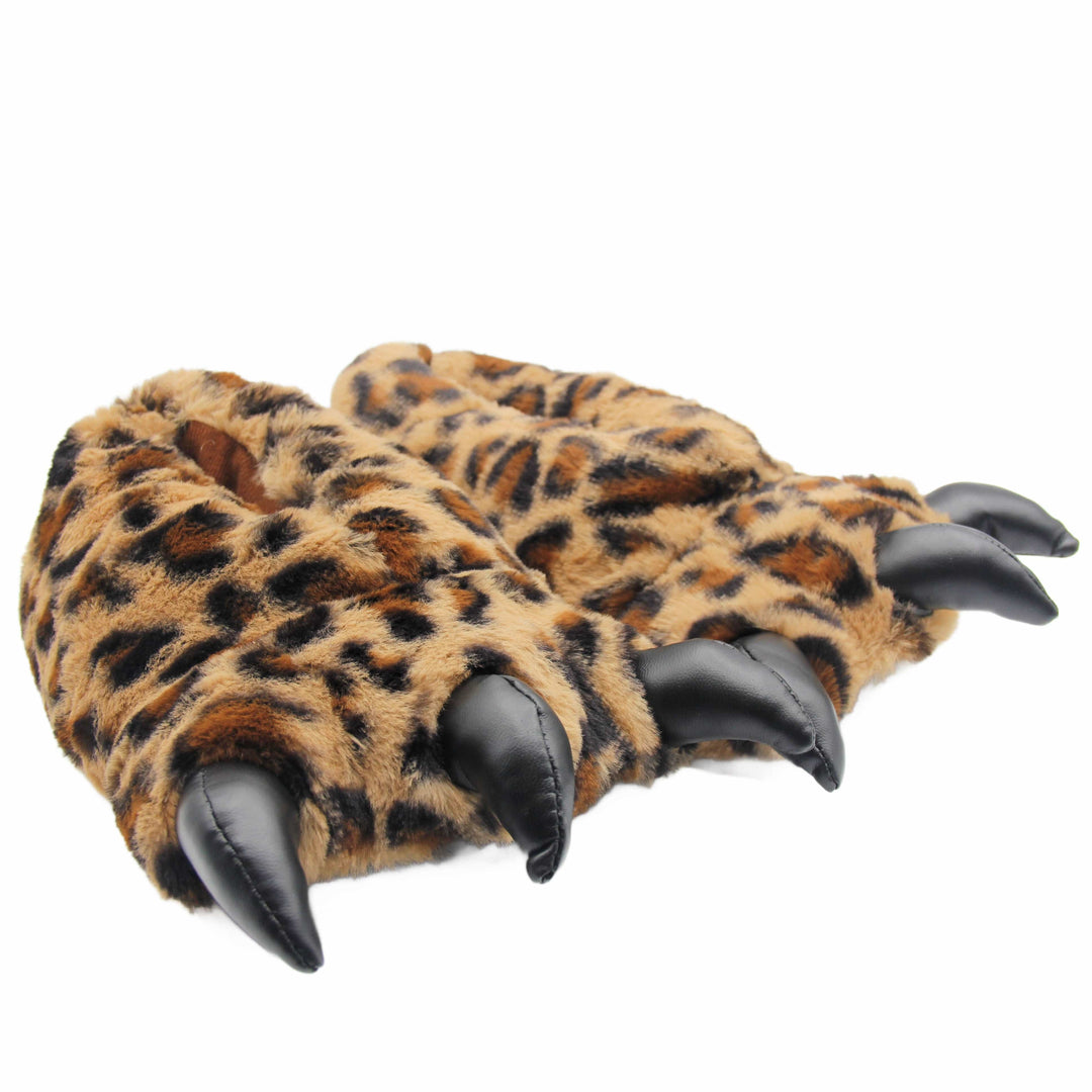 Kids Cat Claw Slippers | Boys Girls Leopard Novelty Slippers