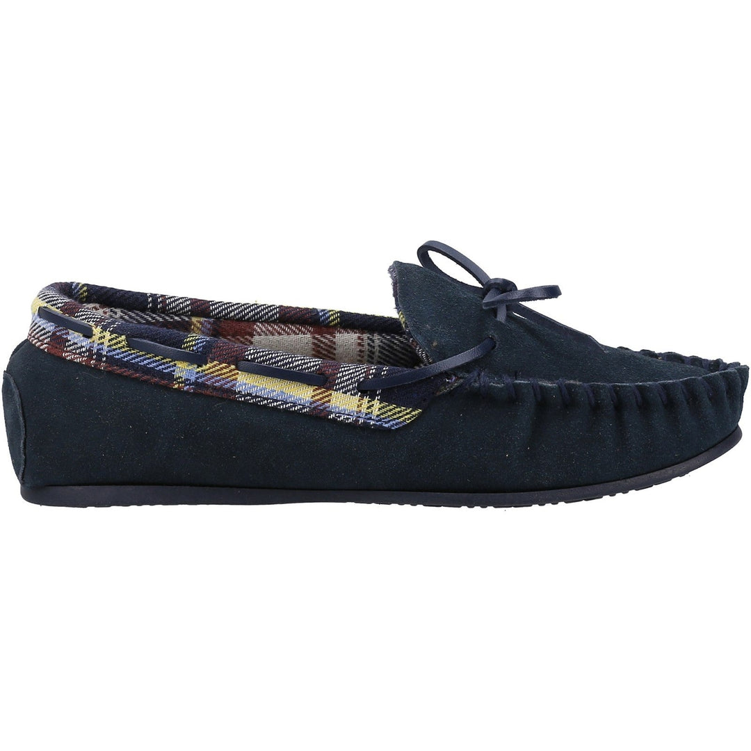 Chatsworth Ladies Moccasin Slippers Navy