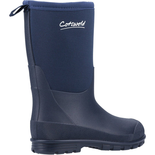 Childrens Wellington Boots Cotswold Hilly Neoprene Wellingtons - Navy Blue / Green