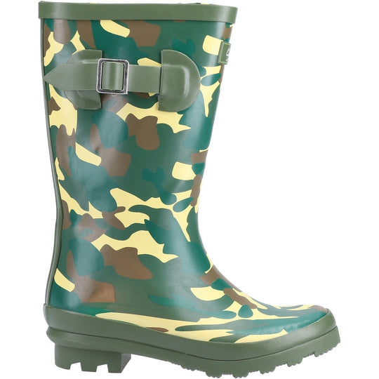 Boys Wellies Cotswold Innsworth Childrens Wellington Boots - Green Army Camouflage