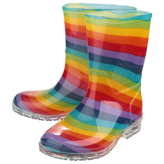 PVC Childrens Wellingtons Rainbow