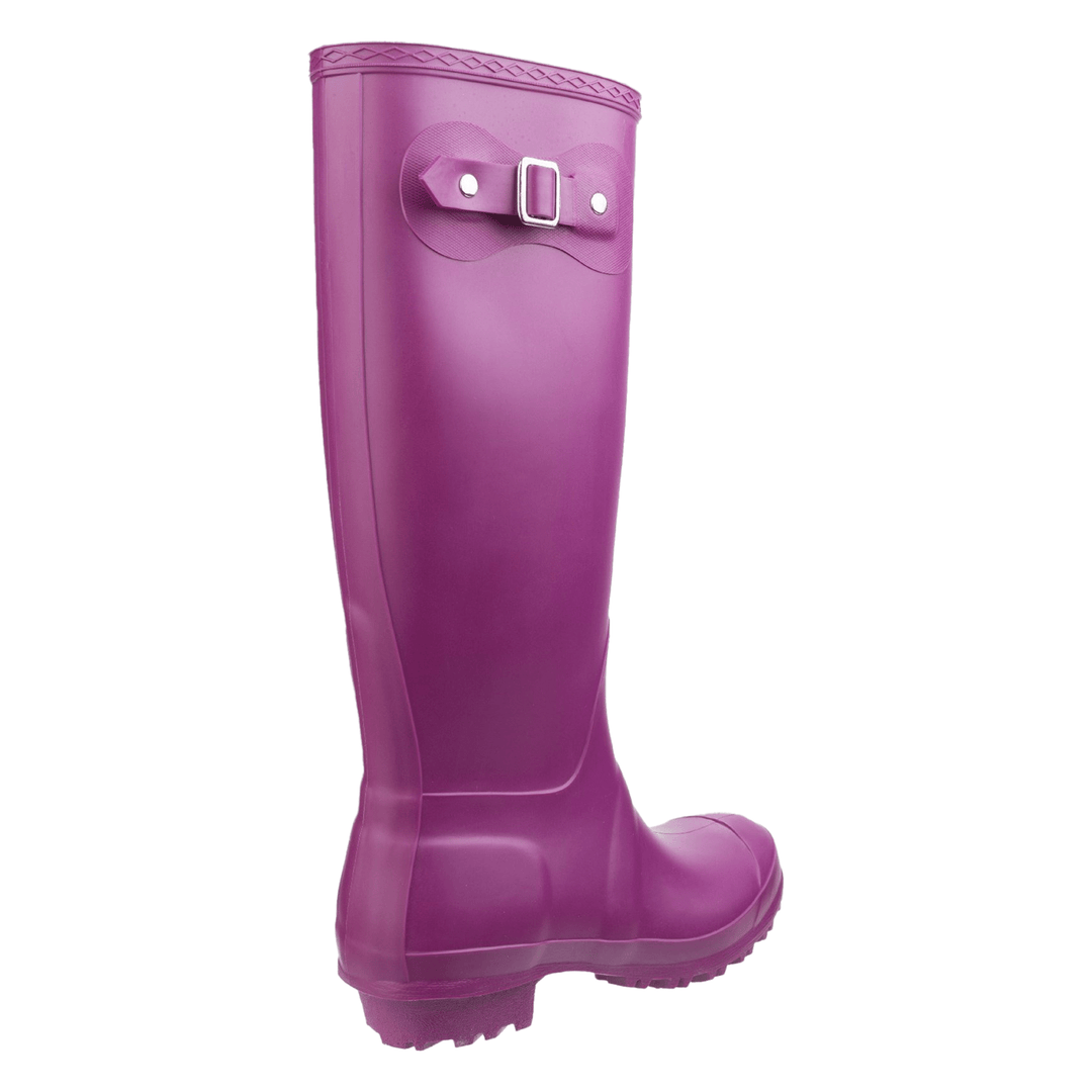 Confident and Cute in Berry: Cotswold Sandringham Buckle-Up Wellies ️