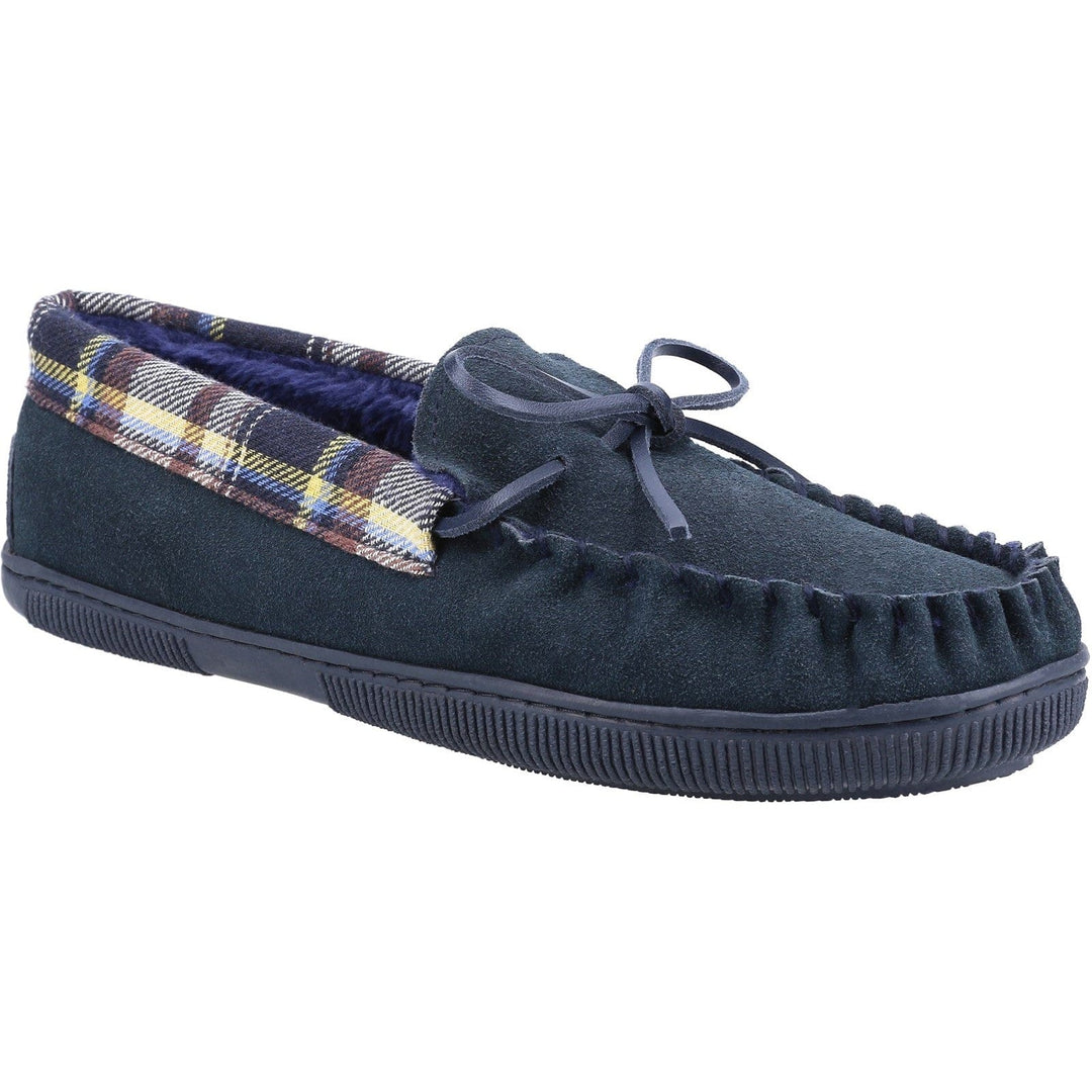 Sodbury Moccasin Classic Mens Slippers Navy