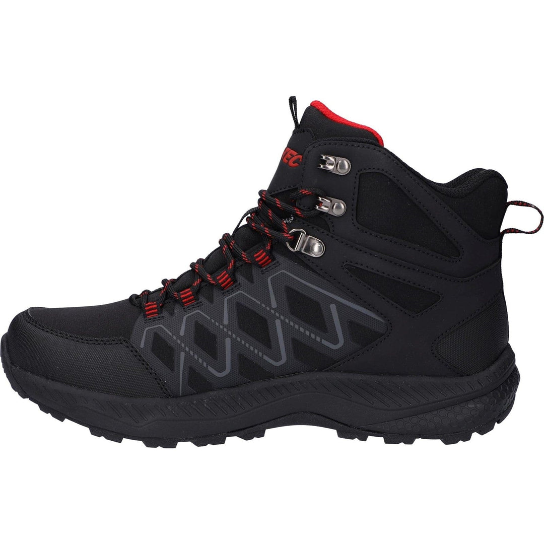 Hi-Tec Mens Lightweight Waterproof Hiking Boots Diamonde Mid - Black/Castlerock