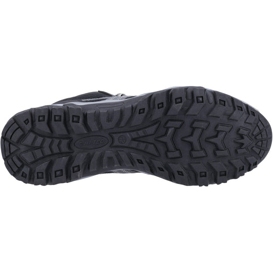 Mens Waterproof Hiking Ankle Boots Hi-Tec Jaguar - Grey & Black