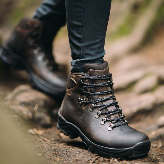 Mens Oiled Leather Walking Boots Hi-Tec Ravine Waterproof - Brown