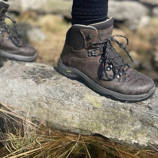 Mens Leather Hiking Boots Hi-Tec Ravine Pro Waterproof - Brown