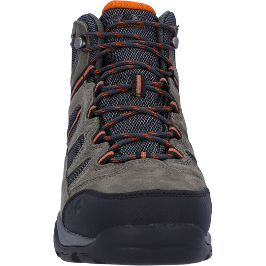 Mens Waterproof Hiking Boots Hi-Tec Bandera II WIDE FIT - Grey & Orange