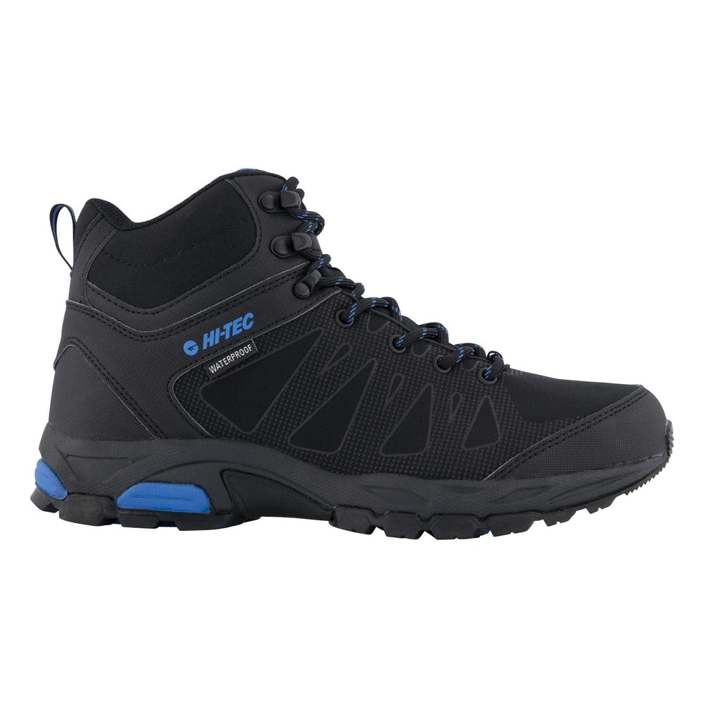 Mens Waterproof Walking Boots Hi-Tec Raven Mid Boot - Black & Blue