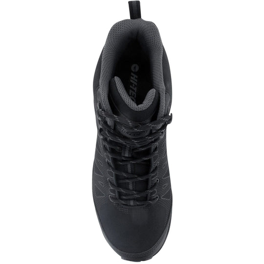 Mens Waterproof Walking Boots Hi-Tec Raven Mid Boot - Black & Grey