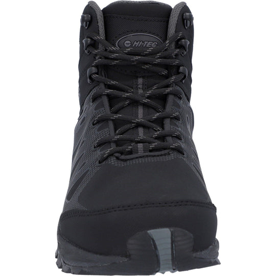Mens Waterproof Walking Boots Hi-Tec Raven Mid Boot - Black & Grey