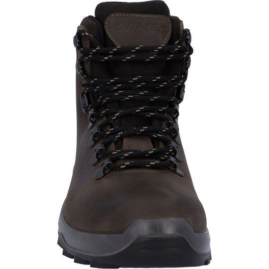 Mens Leather Hiking Boots Waterproof Hi-Tec Ravine Lite - Brown