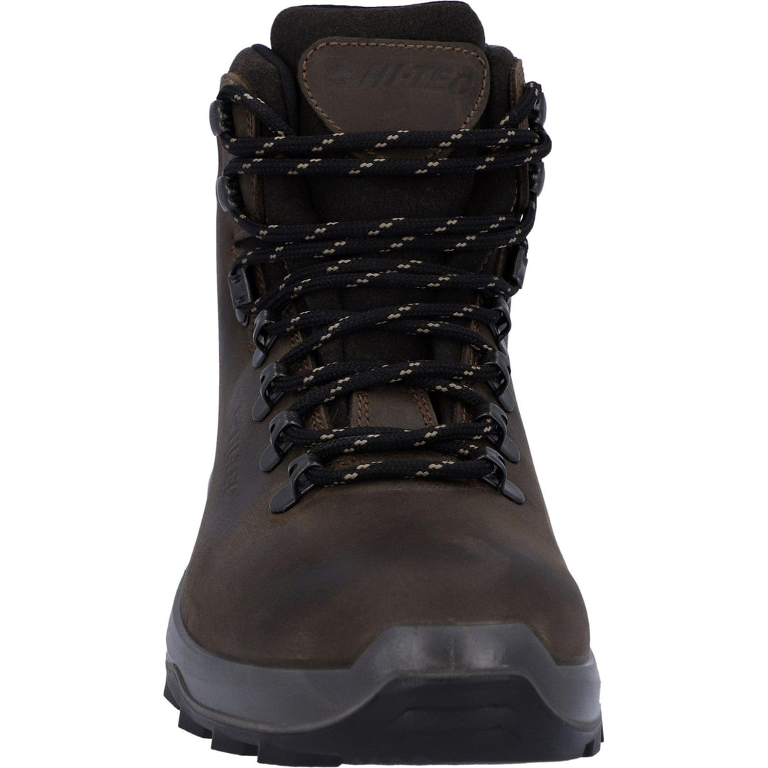 Mens Leather Hiking Boots Waterproof Hi-Tec Ravine Lite Dri-Tec - Brown