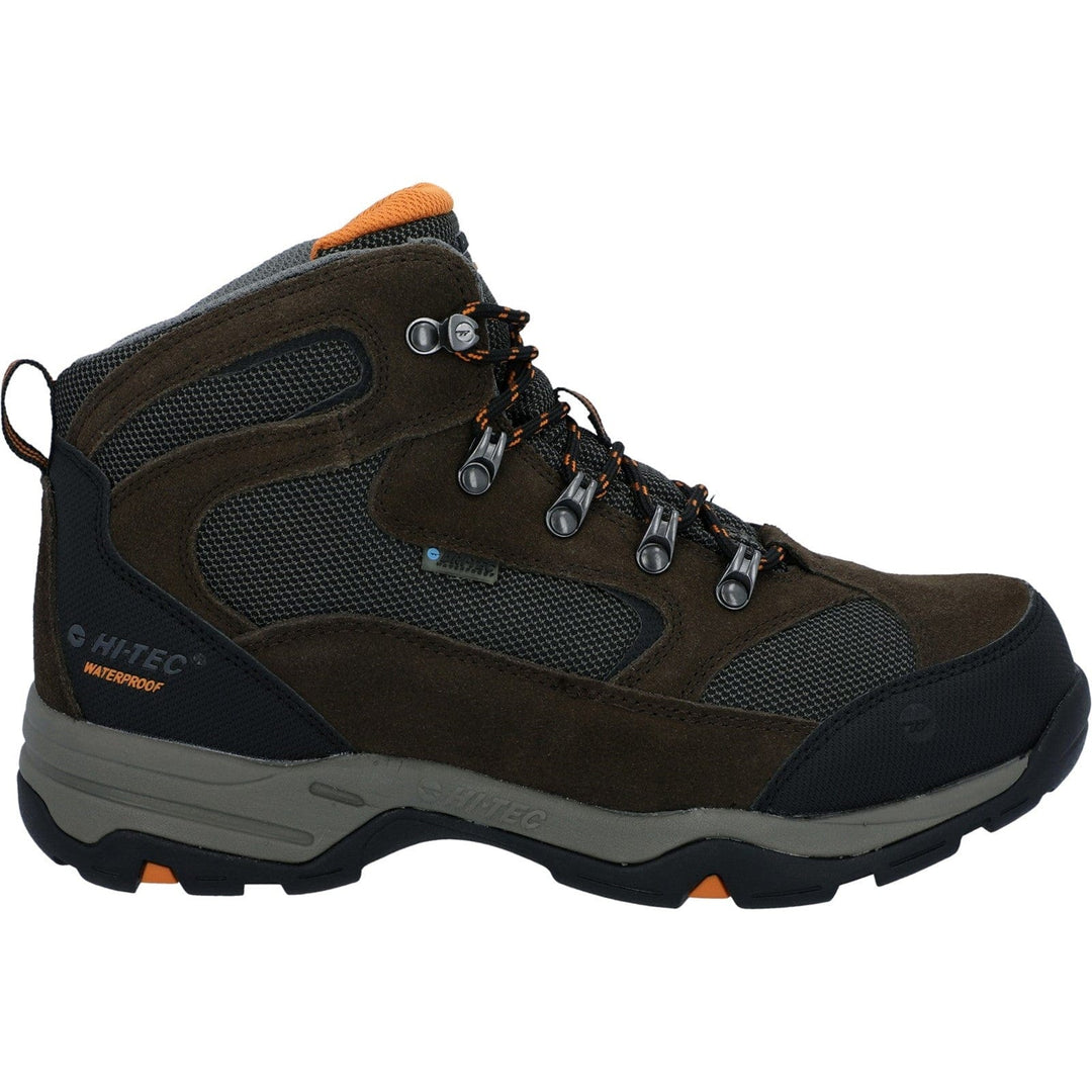 Mens Wide Fit Walking Boots Hi-Tec Storm - Chocolate & Taupe
