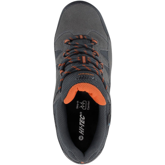 Mens Walking Shoes Waterproof Hi-Tec Bandera II Shoes - Grey & Orange