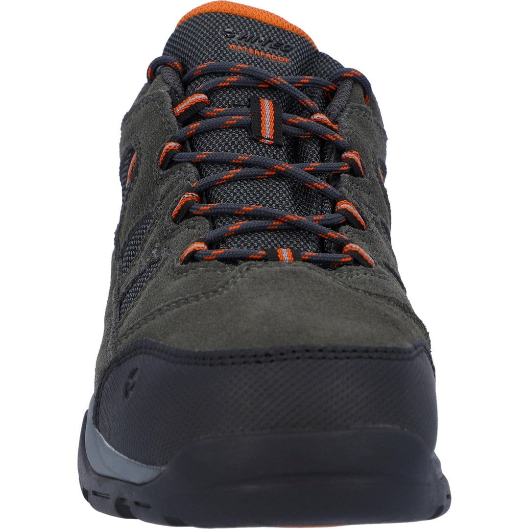 Mens Wide Fit Waterproof Walking Shoes Hi-Tec Bandera II - Grey & Orange