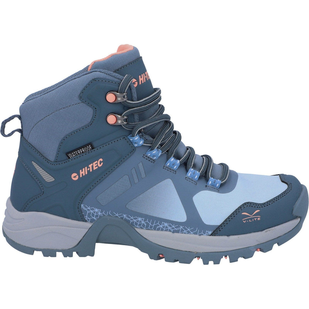 Womens Lightweight Walking Boots Hi-Tec V-Lite Psych - Turquoise & Pink