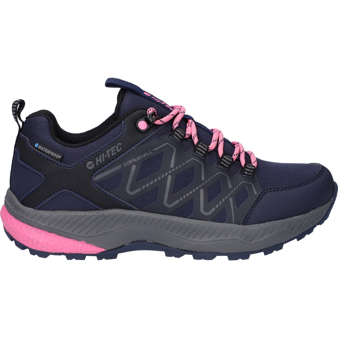Ladies Lightweight Waterproof Walking Shoes Hi-Tec Diamonde - Dark Blue & Pink