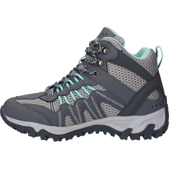Womens Waterproof Hiking Boots Hi-Tec Jaguar Mid Boot - Grey & Blue