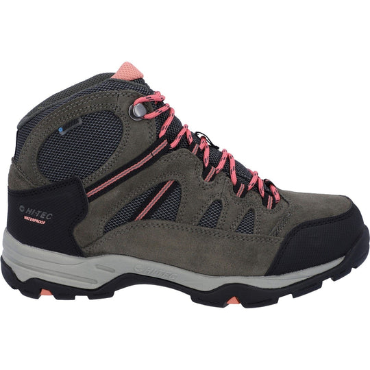 Ladies Waterproof Hiking Boots Hi-Tec Bandera II - Grey & Coral
