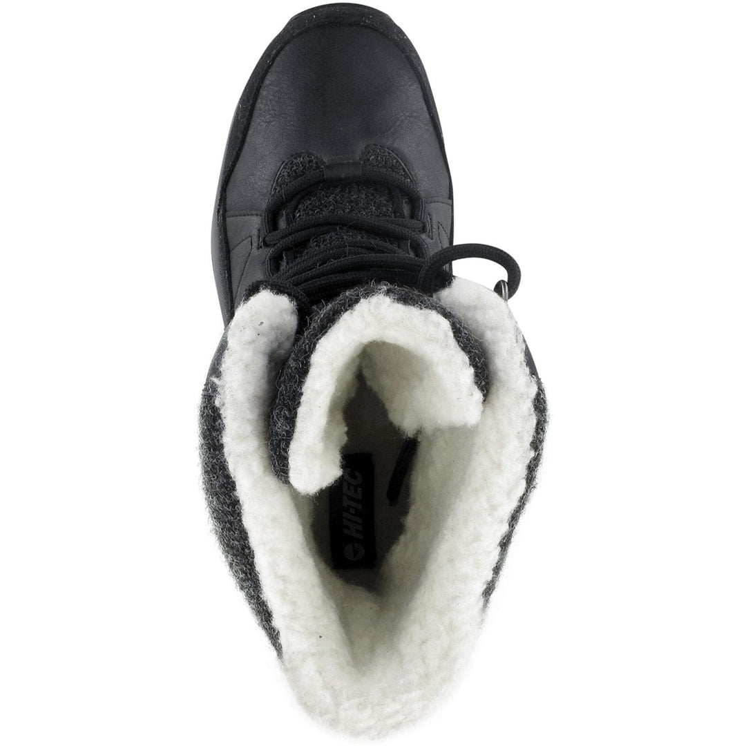 Ladies Black Fur Walking Boots Hi-Tec Riva - Black