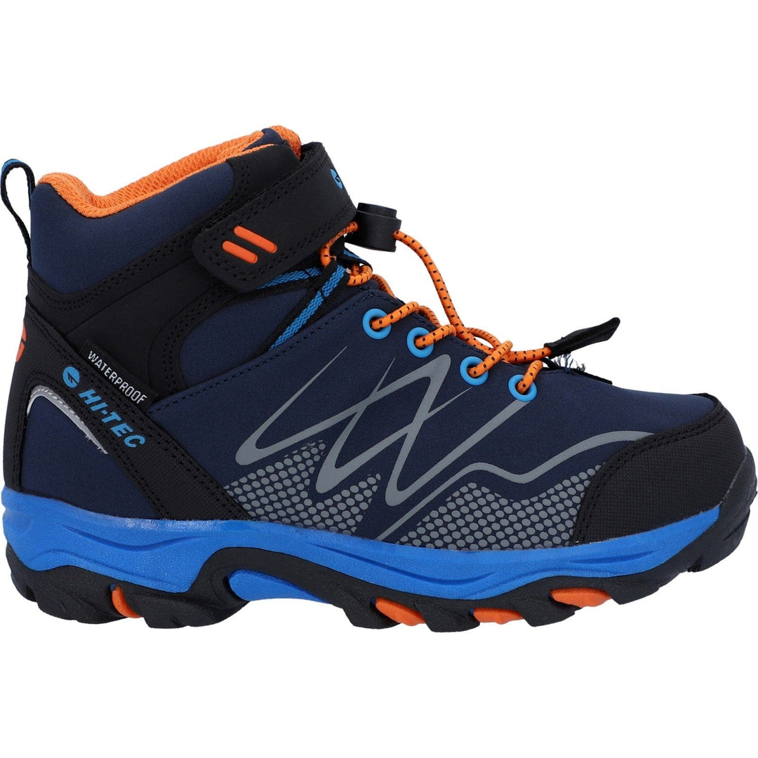 Childrens Hiking Boots Hi-Tec Blackout Walking Boots - Navy & Orange