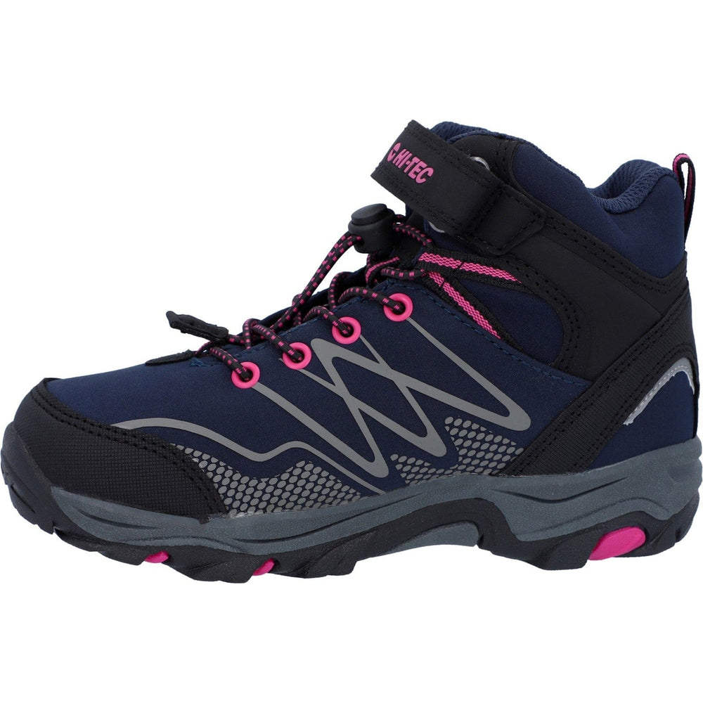 Childrens Hiking Boots Hi-Tec Waterproof Walking Boots - Navy/Pink
