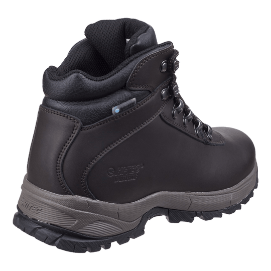 Mens Leather Lightweight Hiking Boots Hi-Tec Eurotrek - Dark Chocolate