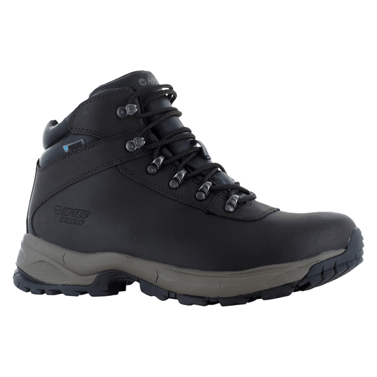 Mens Leather Lightweight Hiking Boots Hi-Tec Eurotrek - Dark Chocolate
