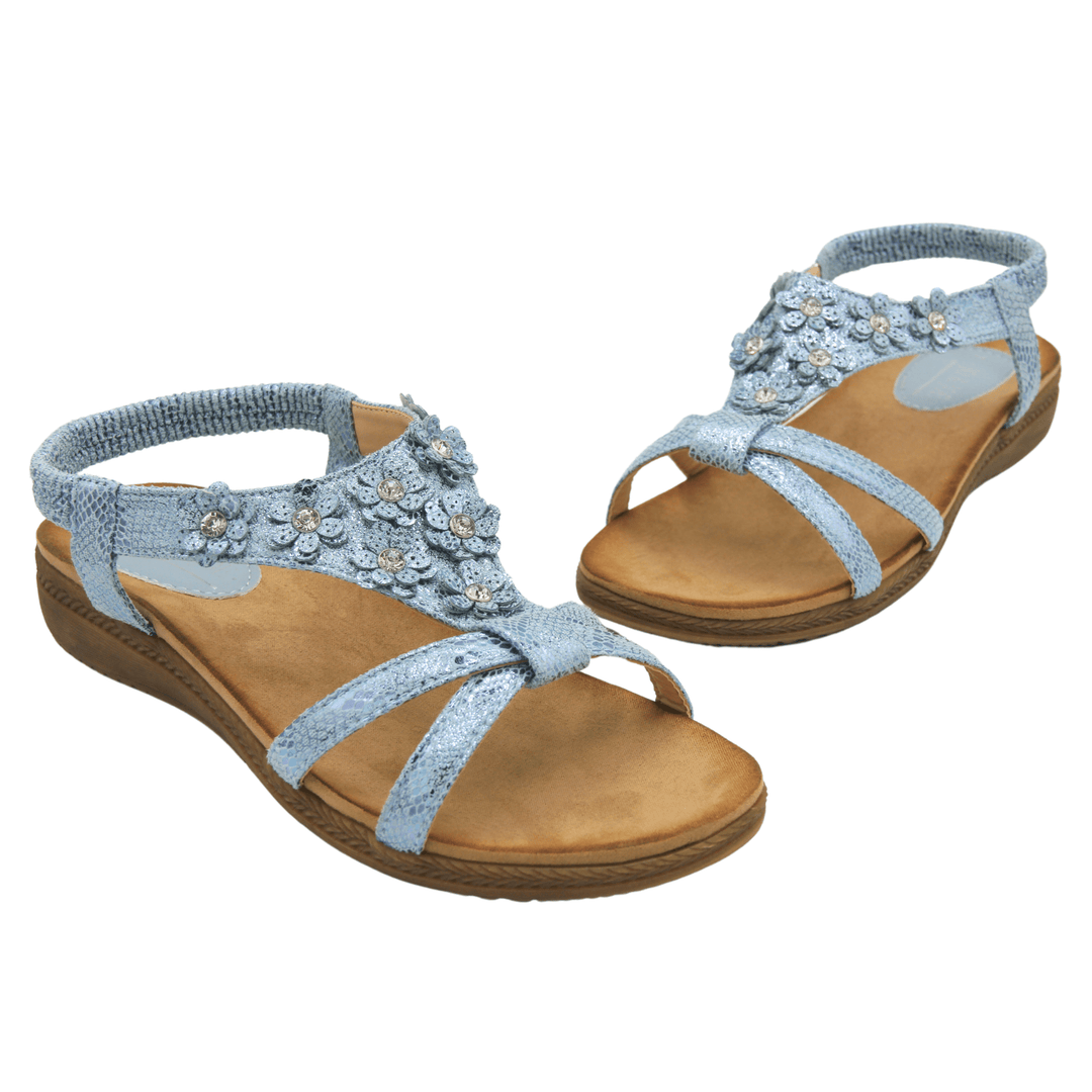 Womens Jo & Joe Floral Diamante Sandals Stunning Summer Sandals