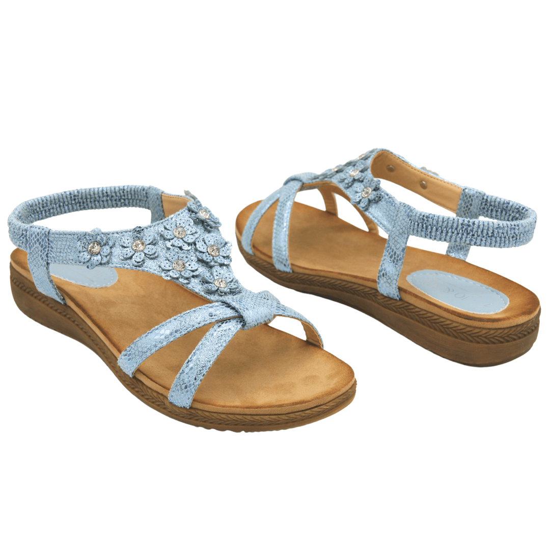 Womens Jo & Joe Floral Diamante Sandals Stunning Summer Sandals