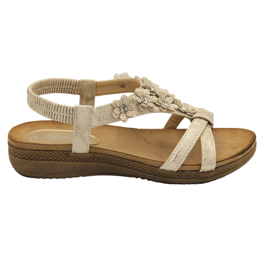 Gold Low Wedge Sandals | Jo & Joe | Shine Bright This Summer