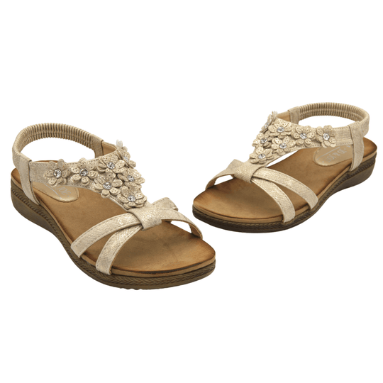 Gold Low Wedge Sandals | Jo & Joe | Shine Bright This Summer