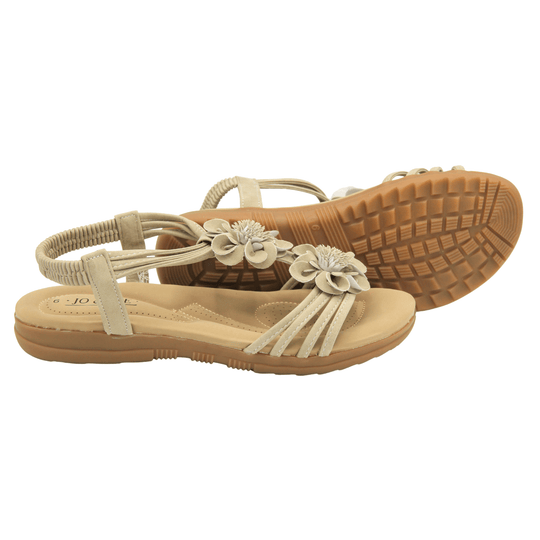 Women's Beige Sandals | Comfort & Style | Jo & Joe Begonia 