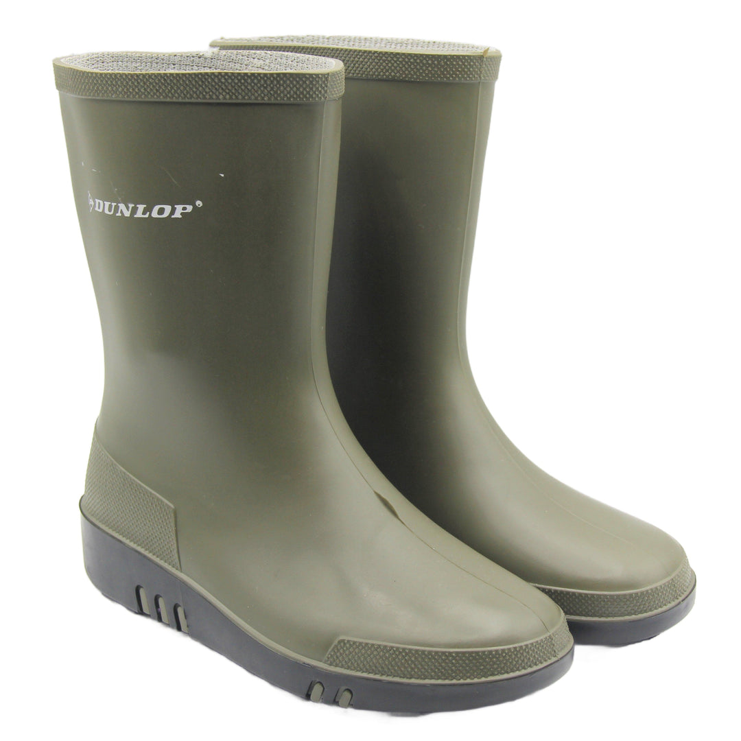 Kids Wellies Green | Girls Boys Wellington Boots Waterproof