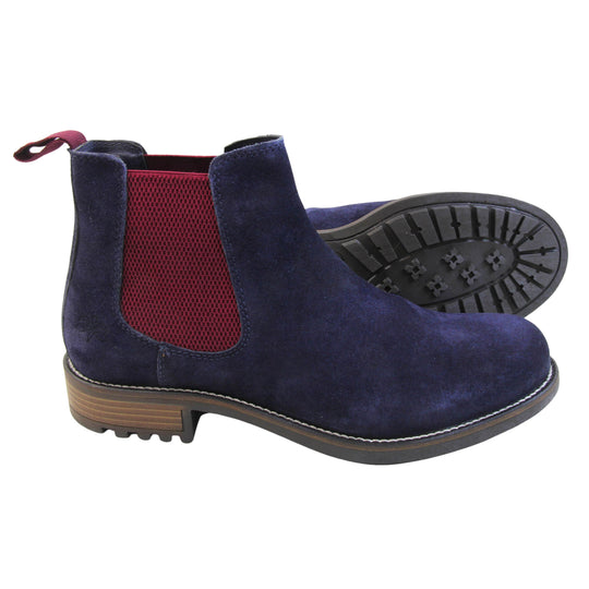 Mens Chelsea Boots - Navy Blue Suede