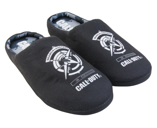 Mens Gaming Slippers | Black Xbox Mules Backless Slippers