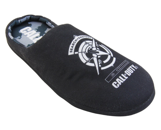 Mens Gaming Slippers | Black Xbox Mules Backless Slippers