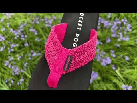 Spotlight Pink Crochet Flip-Flops