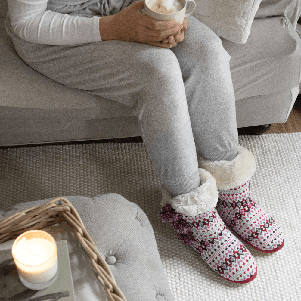 Slipper Boots With Hard Sole | Soft Faux Fur Lined Slippers