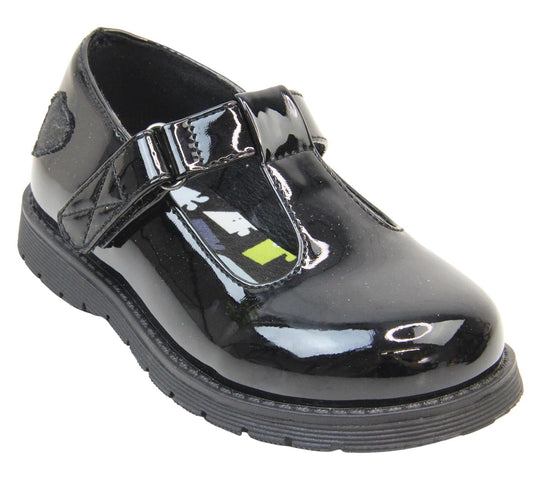 Girls Patent T-Bar School Shoes