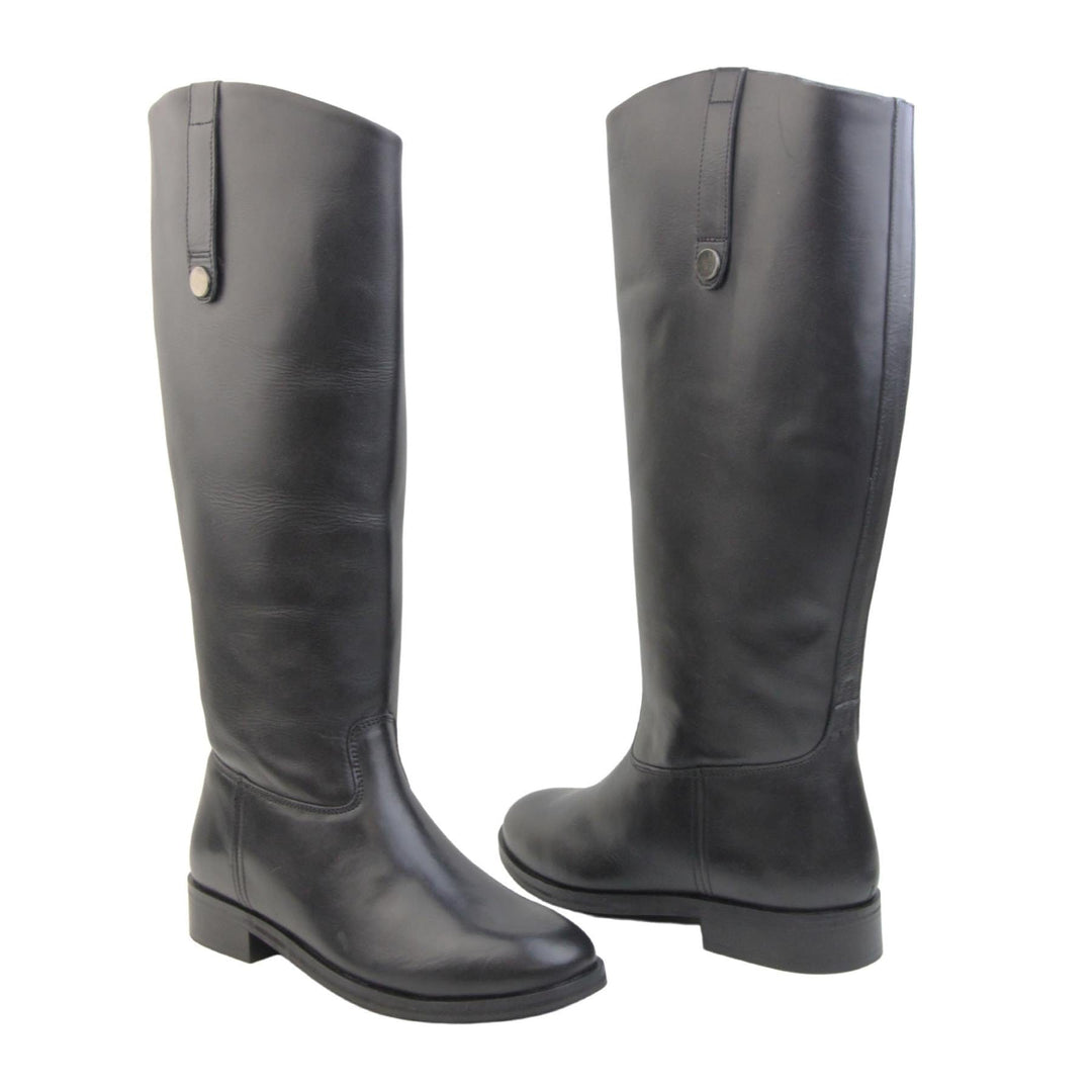 Womens Tall Black Leather Boots