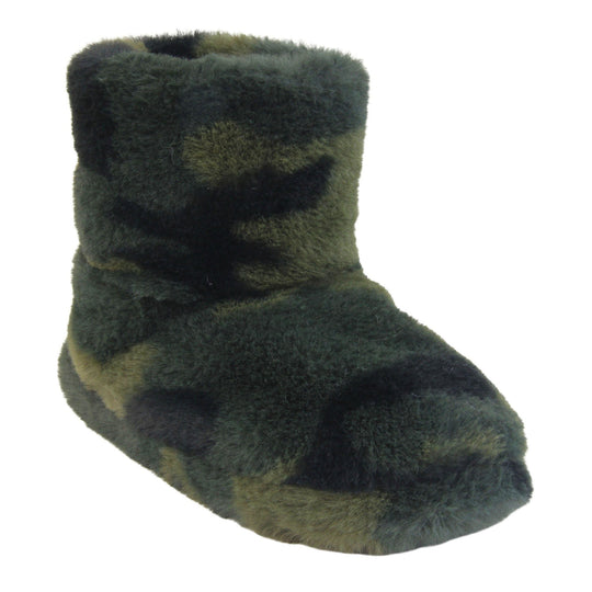 Kids Camouflage Army Slipper Boots
